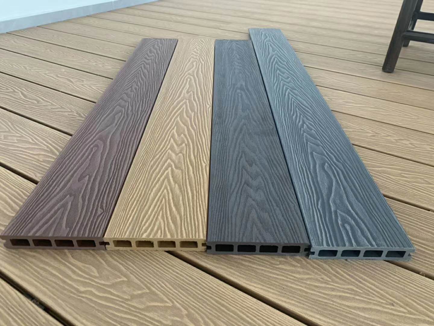 3D embossed surface WPC decking,Super embossed flooring for outdoor,15years warranty.